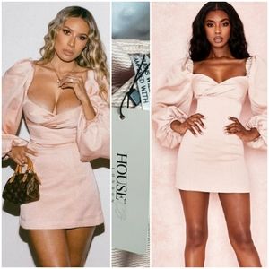 NWT House of CB Dress Medium Aliyah Puff Sleeve